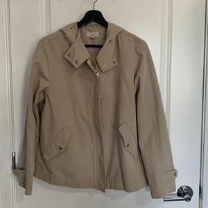 Tan rain coat